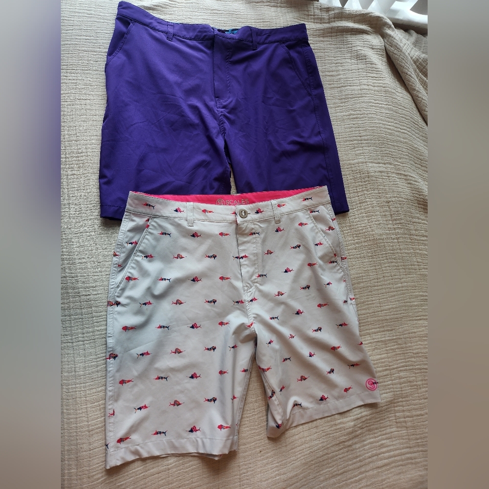Scales Bundle Vibrant Purple and Blue Patterned Shorts